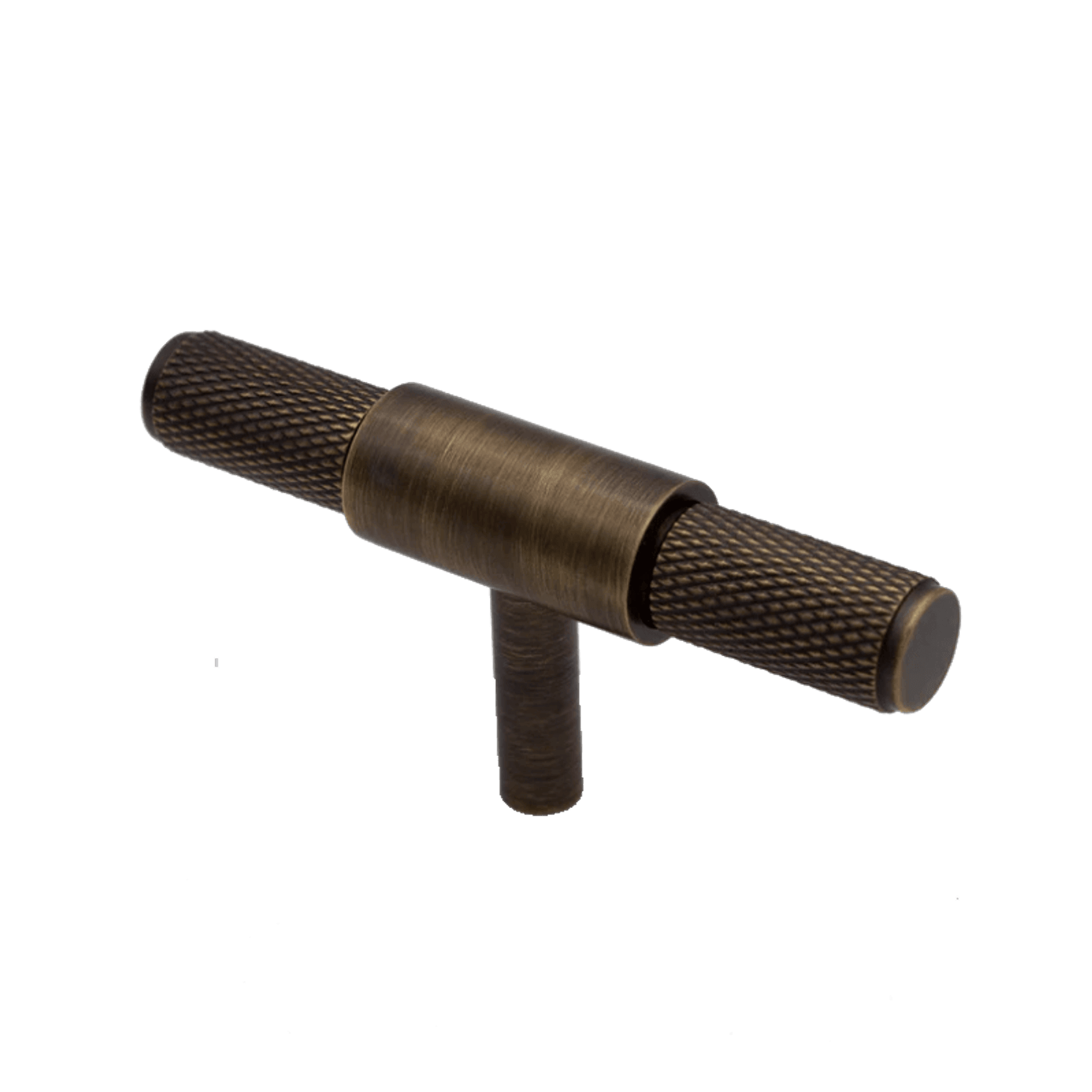 Kitchen Knurled handles solid Brass /aged antique brass Tallow Beach gallery detail image