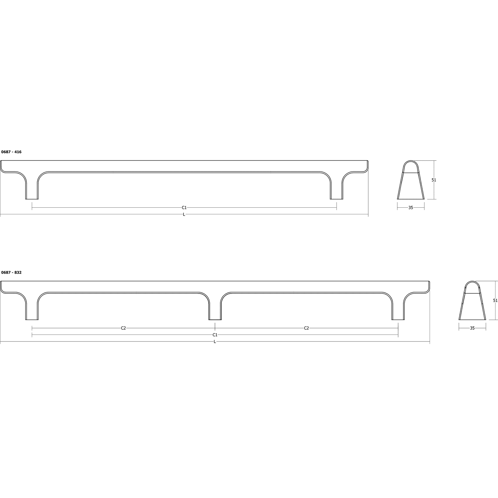 HINOKI BIG Metal Cabinet Handle gallery detail image