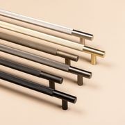 Textured Solid Brass Pull Handle - Diamond Knurled gallery detail image