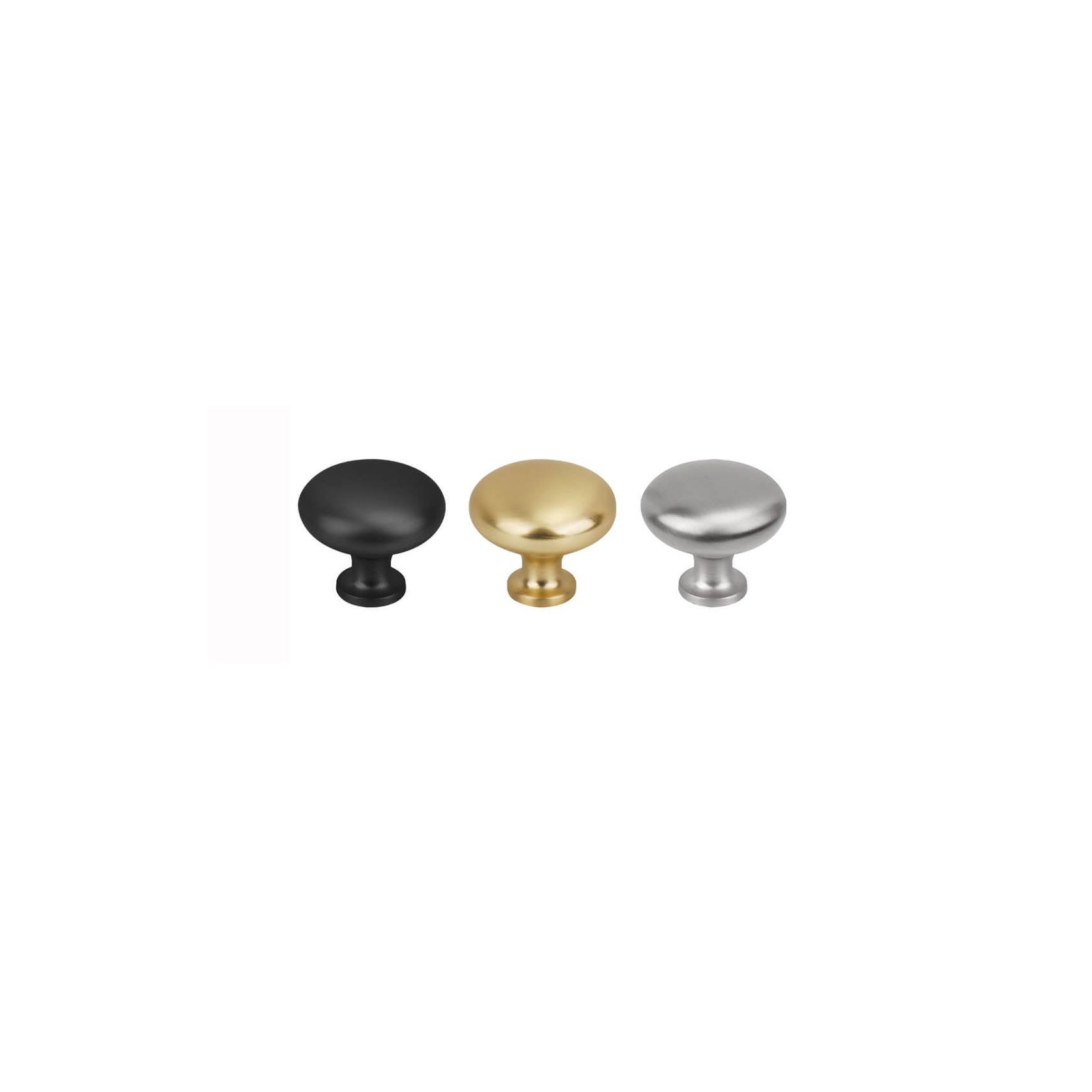 Kitchen drawer knobs mushroom matt black / brushed nickel / brass gallery detail image