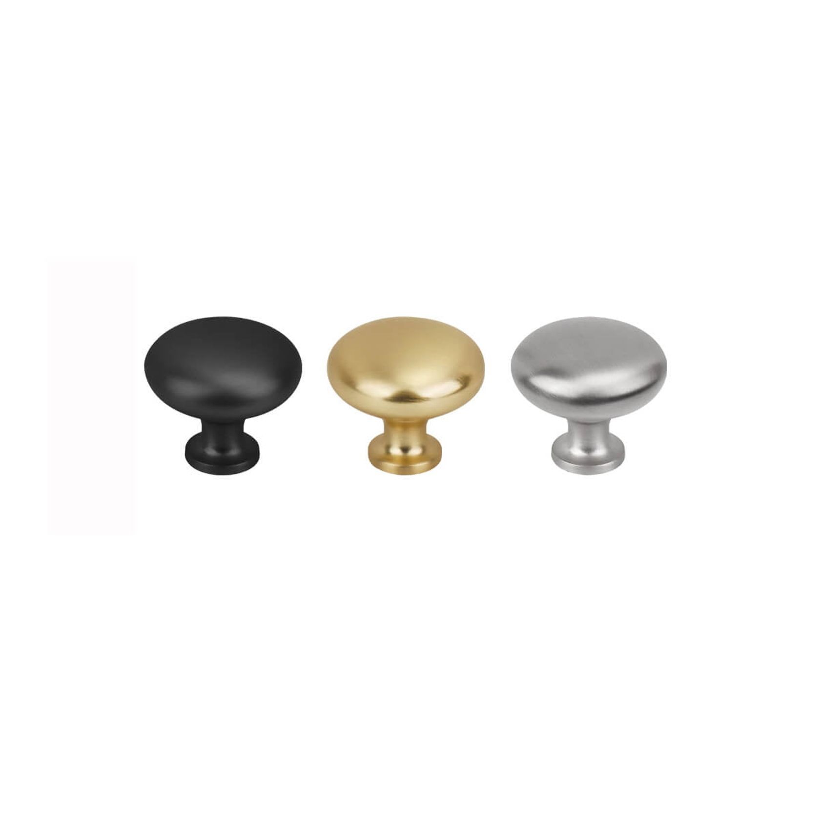 Kitchen drawer knobs mushroom matt black / brushed nickel / brass gallery detail image