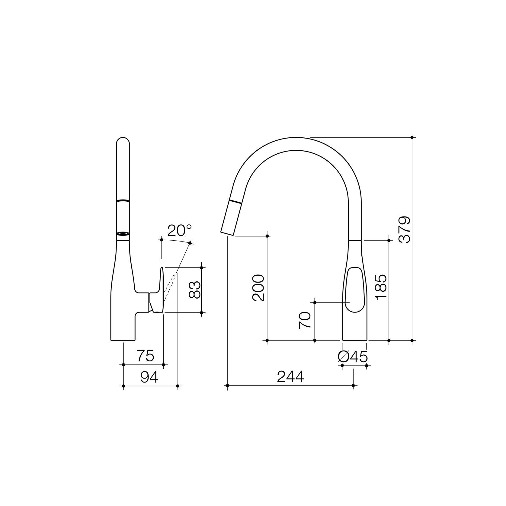 Contura® II Pull Out Sink Mixer gallery detail image