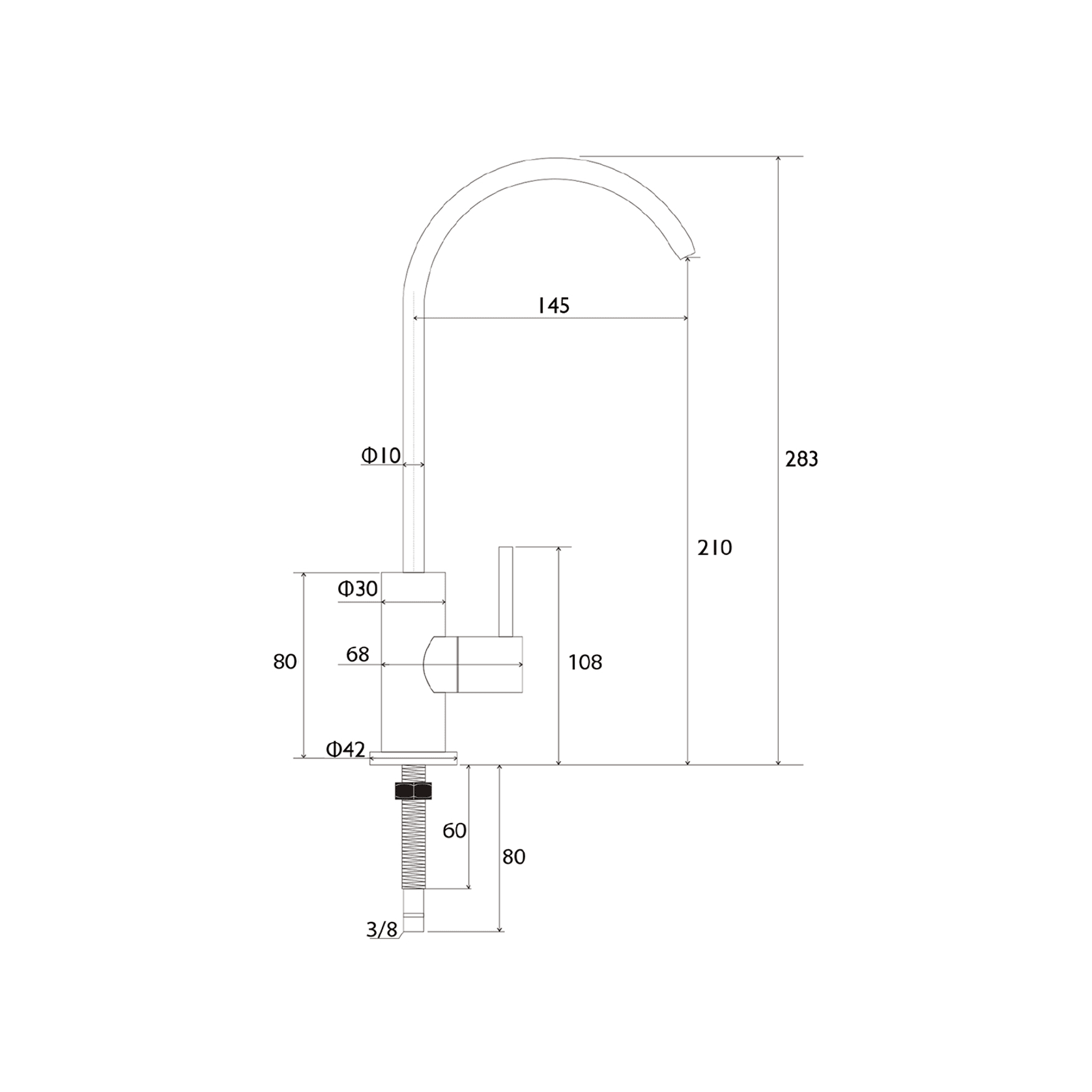 Aspen Filter Tap & Under Bench Filter Gun Metal gallery detail image