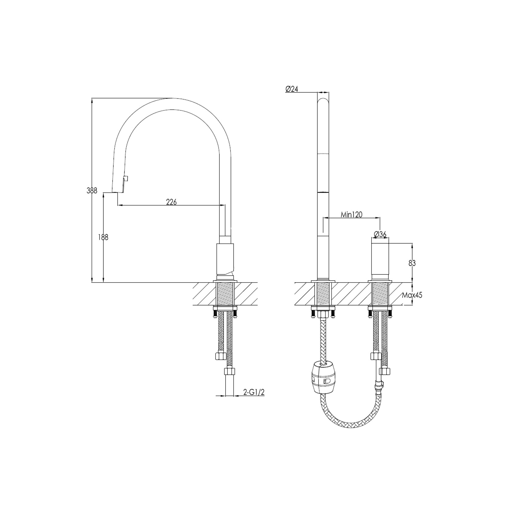 Doppia Extractable Kitchen Mixers gallery detail image