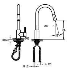 Elisa Kitchen Gooseneck Extractable Mixer Chrome gallery detail image