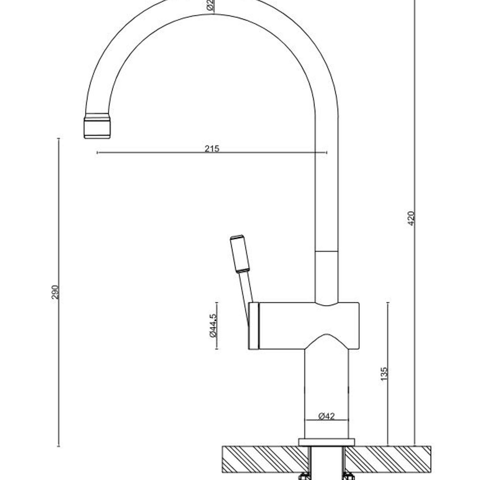 Rivet Gooseneck Kitchen Mixer Brushed Nickel gallery detail image