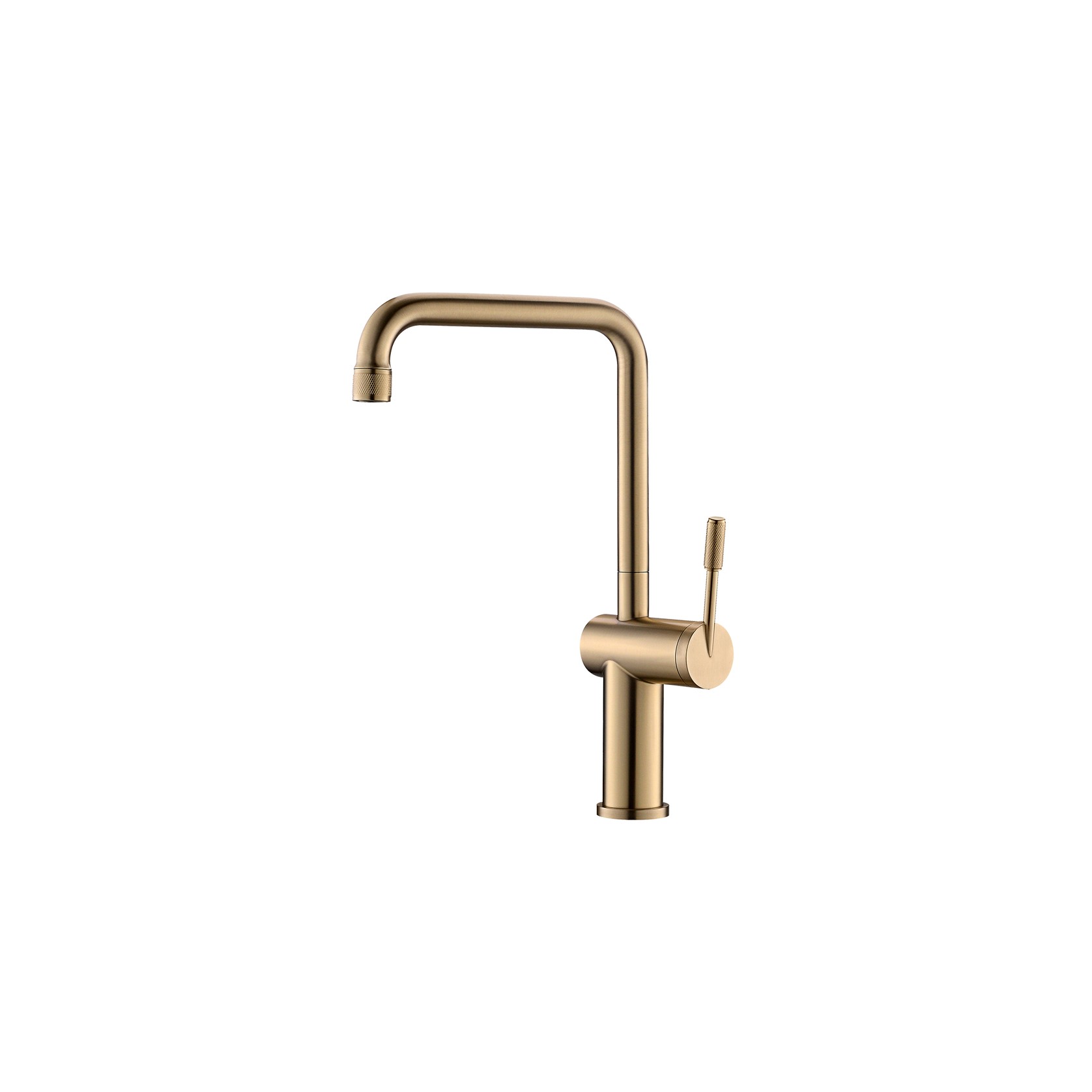 Rivet Straight Neck Kitchen Mixer Brushed Brass gallery detail image