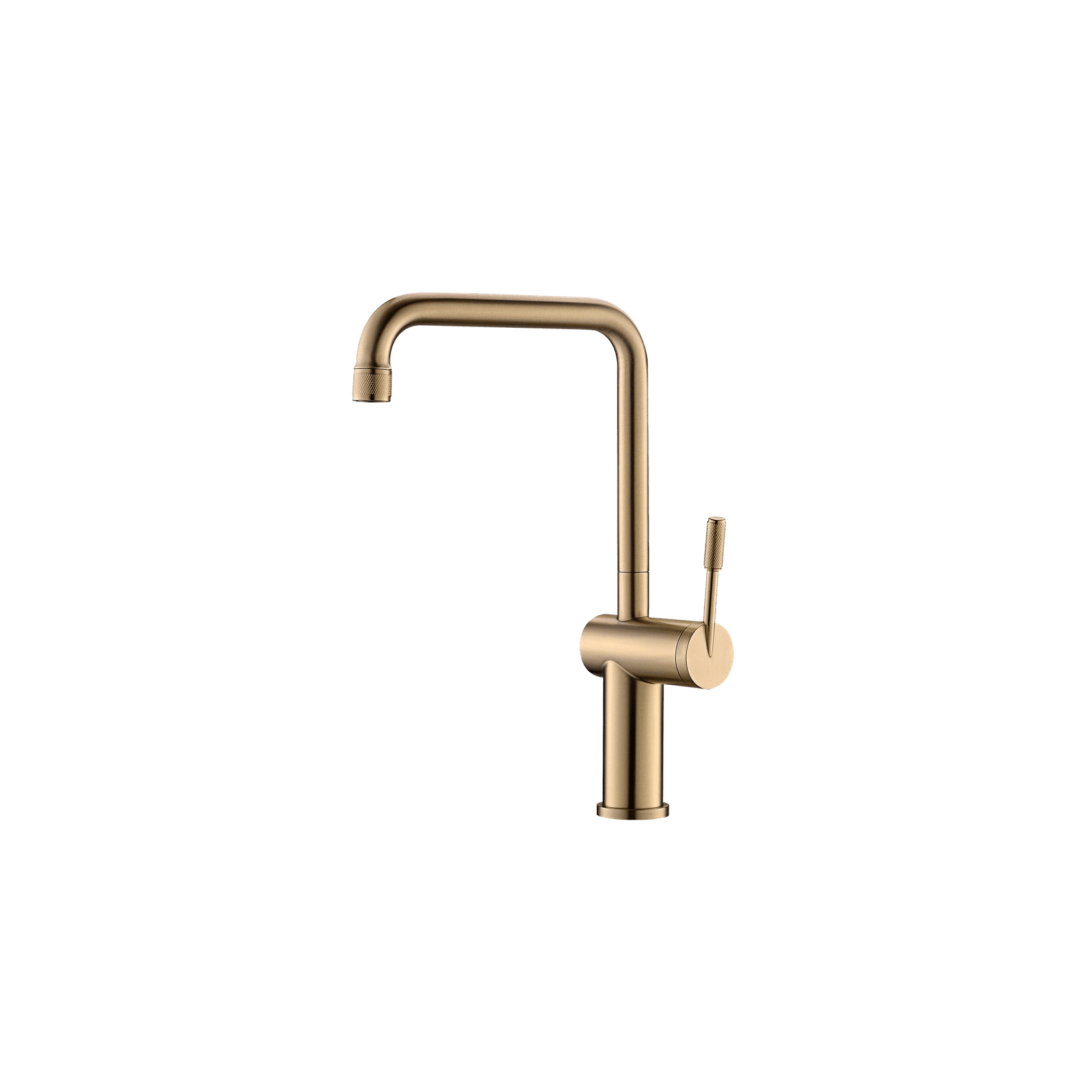 Rivet Straight Neck Kitchen Mixer Brushed Brass gallery detail image