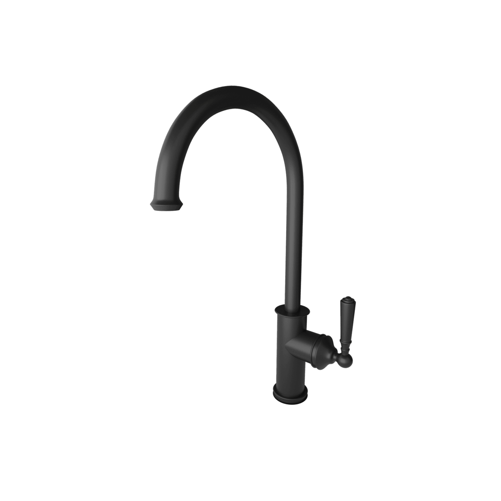 Roman Gooseneck Swivel Kitchen Mixer Matte Black gallery detail image