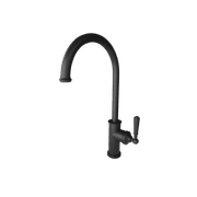 Roman Gooseneck Swivel Kitchen Mixer Matte Black gallery detail image