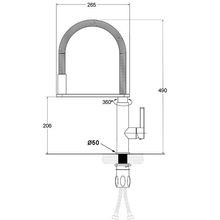 Flex Gooseneck Extractable Kitchen Mixer Blue Spout gallery detail image