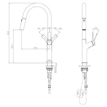 Muse Extractable Kitchen Mixer Brushed Stainless gallery detail image