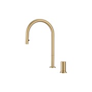 Doppia Extractable Kitchen Mixer Brushed Gold gallery detail image