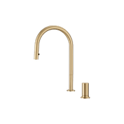 Doppia Extractable Kitchen Mixer Brushed Gold gallery detail image