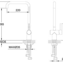 Urban Straight Neck Kitchen Mixer Brushed Stainless gallery detail image