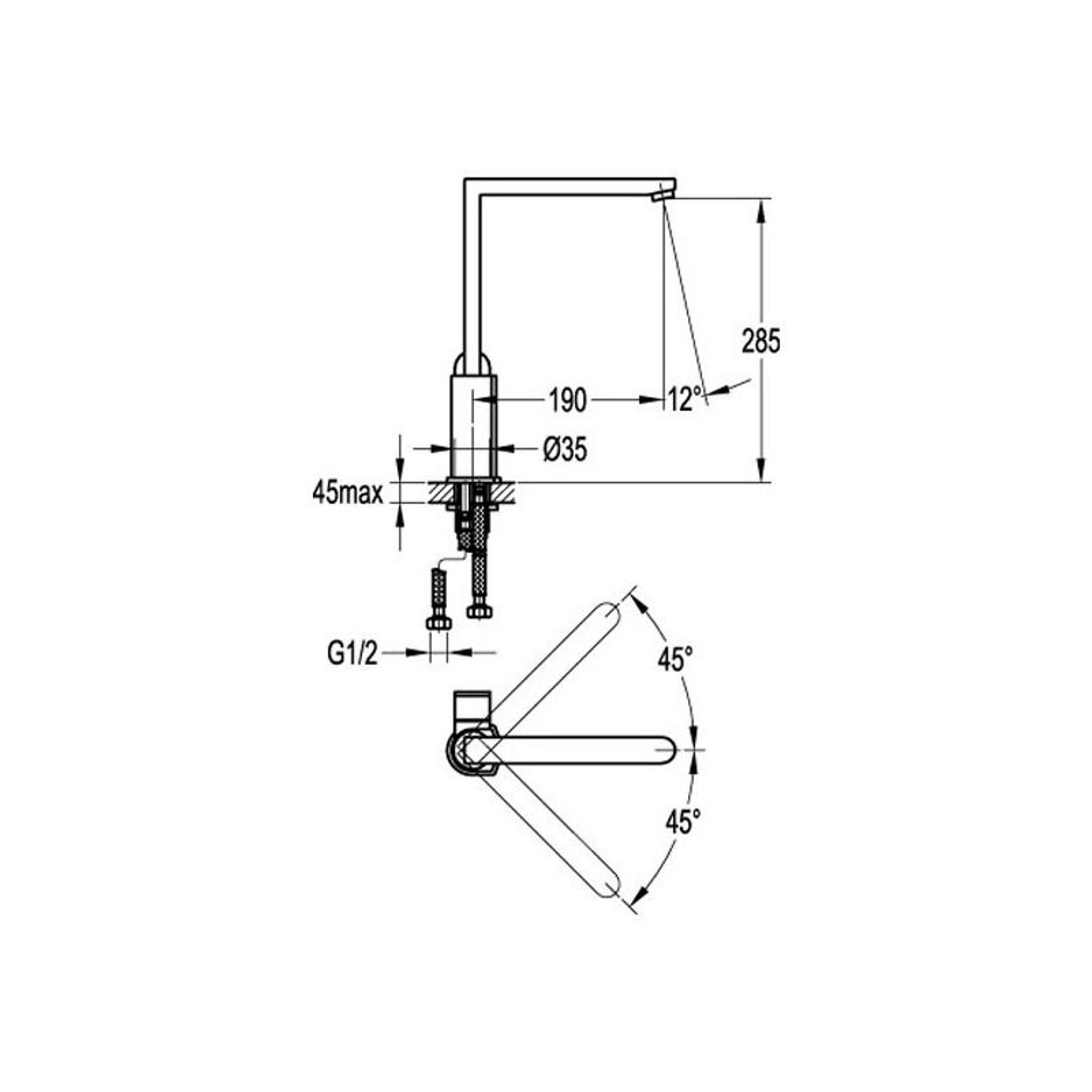 Smart Compact Kitchen Mixer Chrome gallery detail image