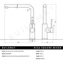 Nisa Square Pull Out Mixer Matte Black gallery detail image