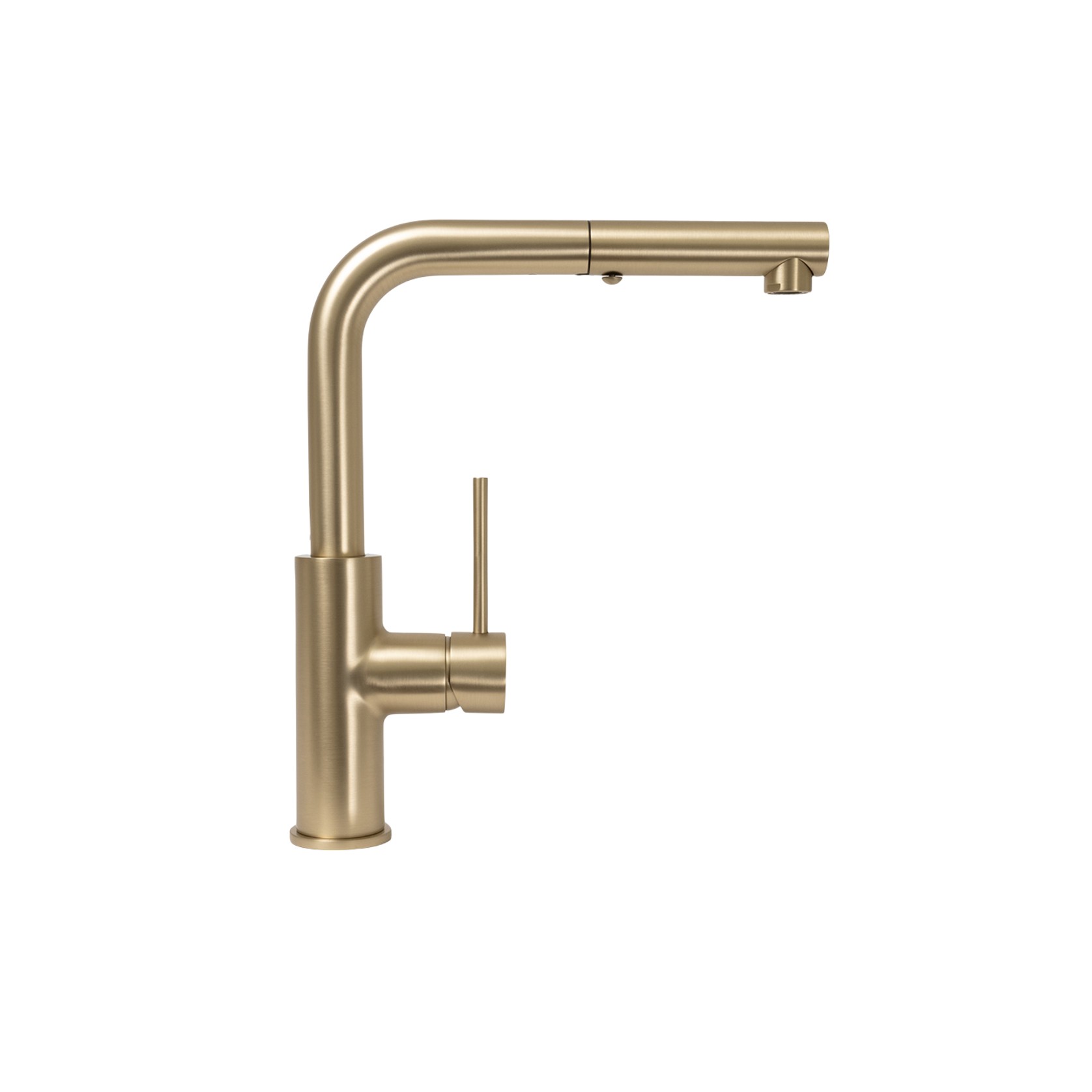 Nisa Square Pull Out Mixer Brushed Brass Gold gallery detail image