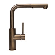 Nisa Square Pull Out Mixer Brushed Vintage Brass gallery detail image