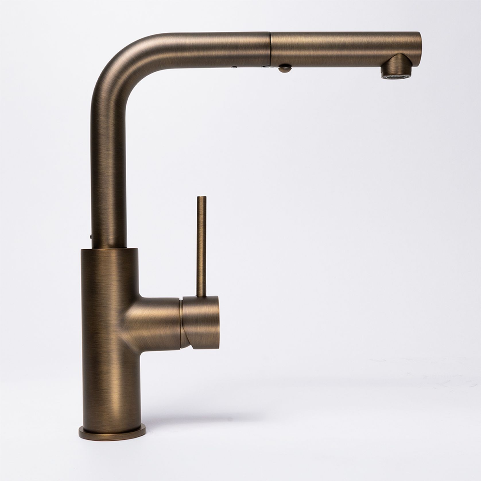 Nisa Square Pull Out Mixer Brushed Vintage Brass gallery detail image