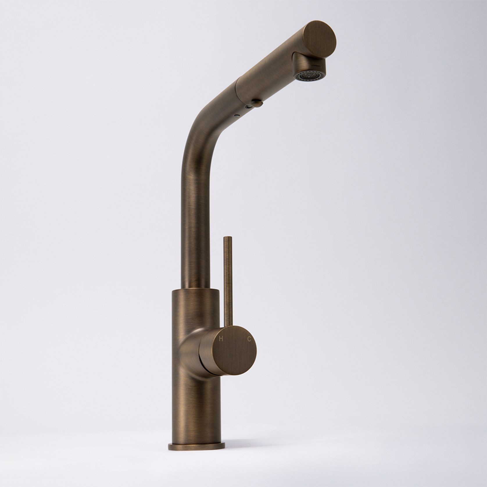 Nisa Square Pull Out Mixer Brushed Vintage Brass gallery detail image