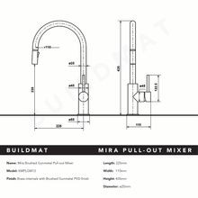 Mira Brushed Gunmetal Pull Out Mixer gallery detail image