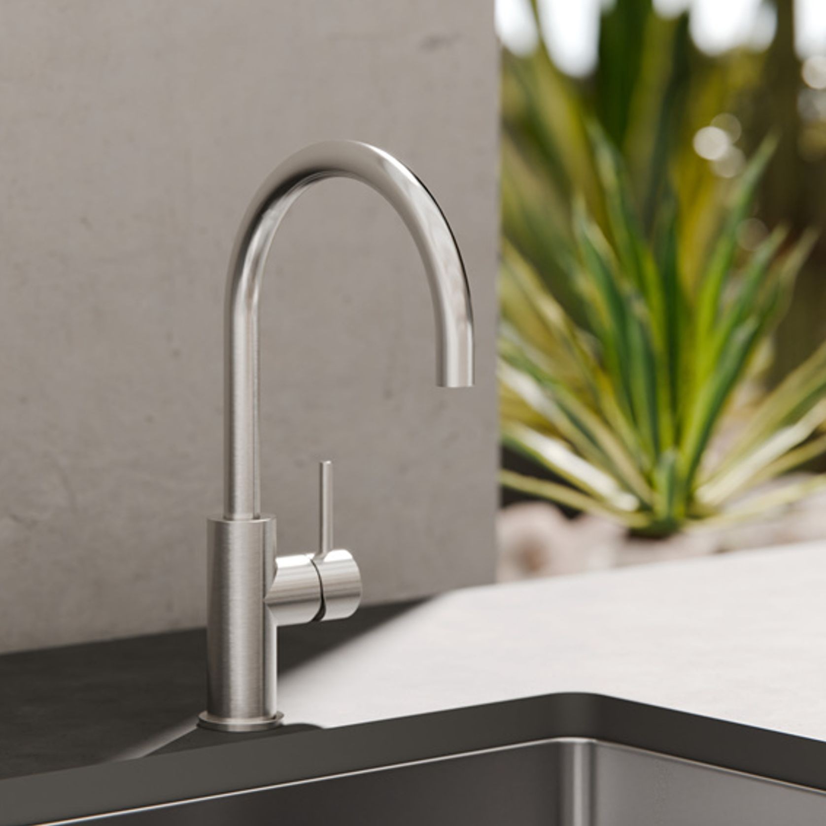 Zen SS316L Kitchen Mixer | Brushed Nickel gallery detail image
