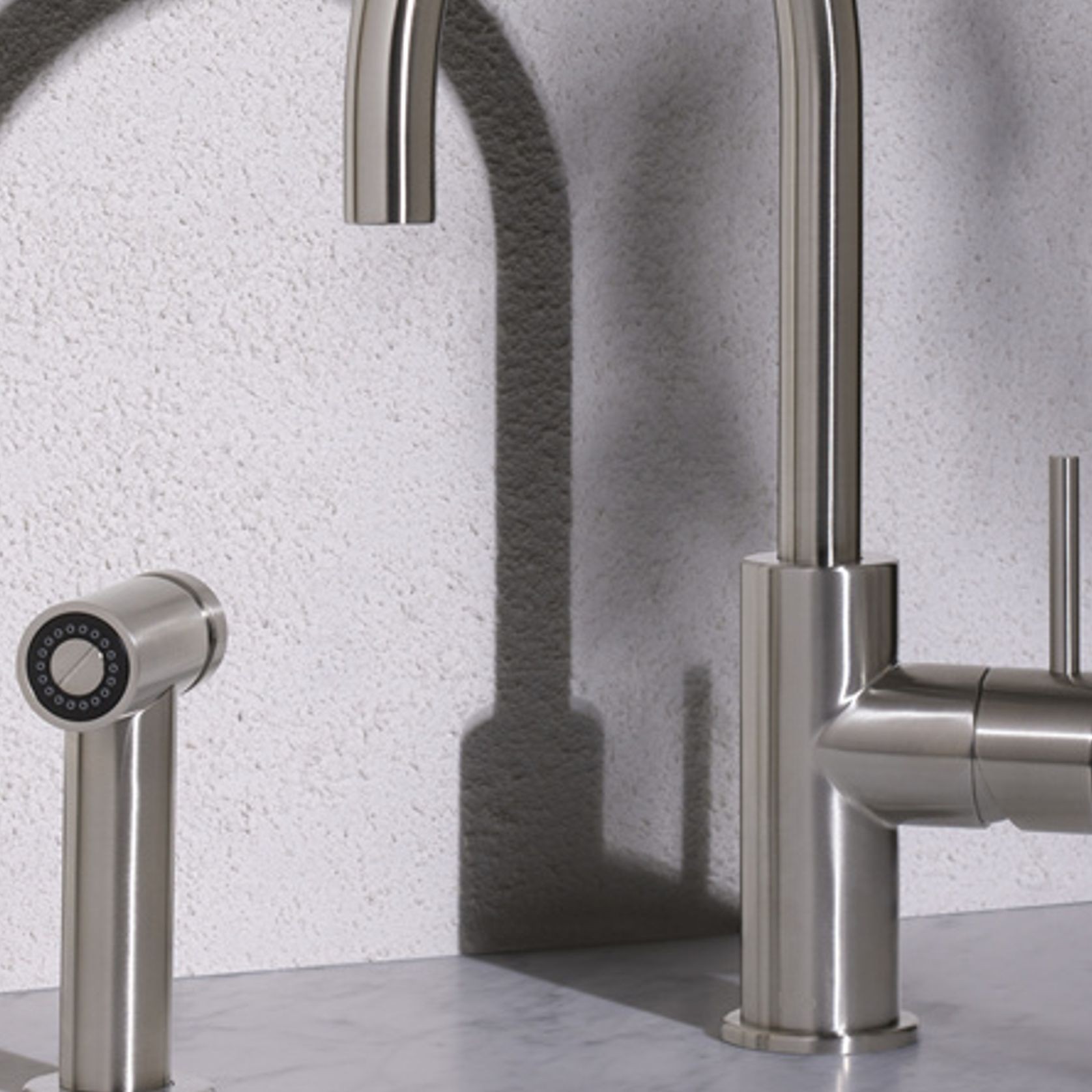Zen SS316L Kitchen Mixer & Hand Spray | Brushed Nickel gallery detail image
