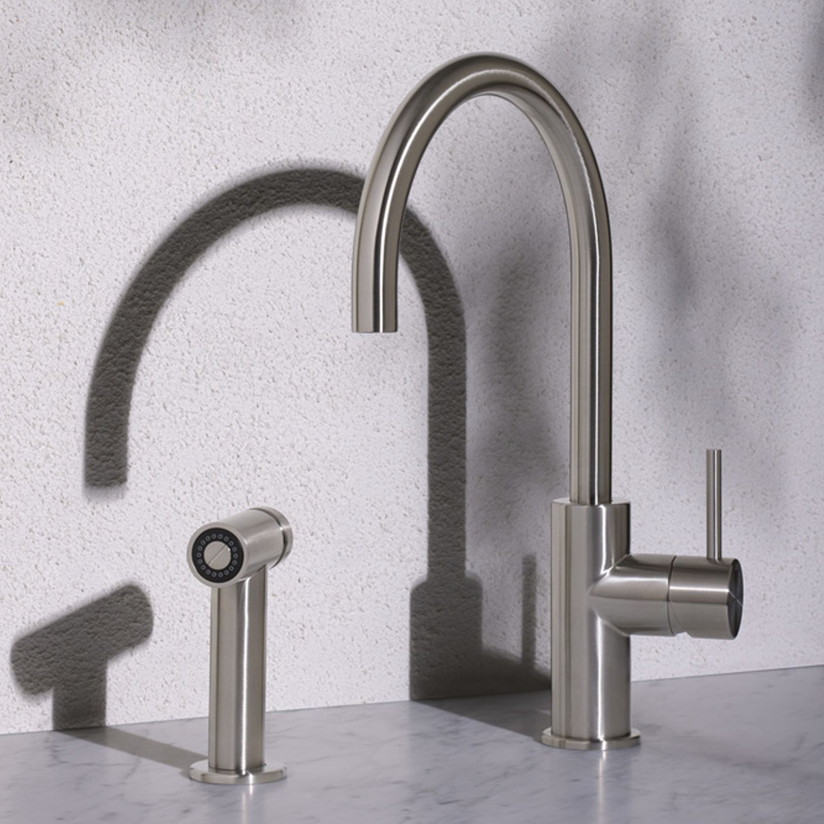 Zen SS316L Kitchen Mixer & Hand Spray | Brushed Nickel gallery detail image