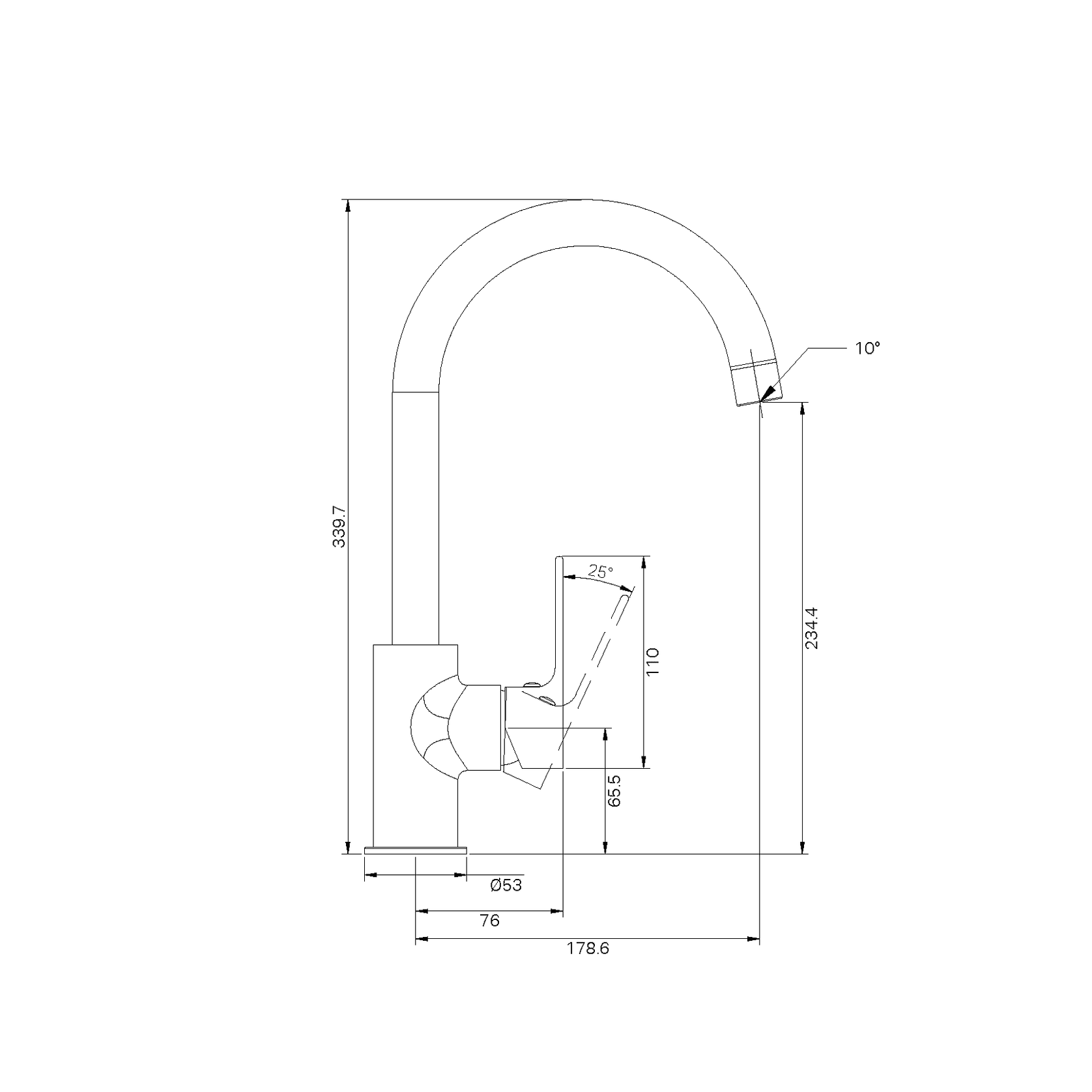 Bianca Kitchen Mixer Gooseneck Spout | Brushed Nickel gallery detail image