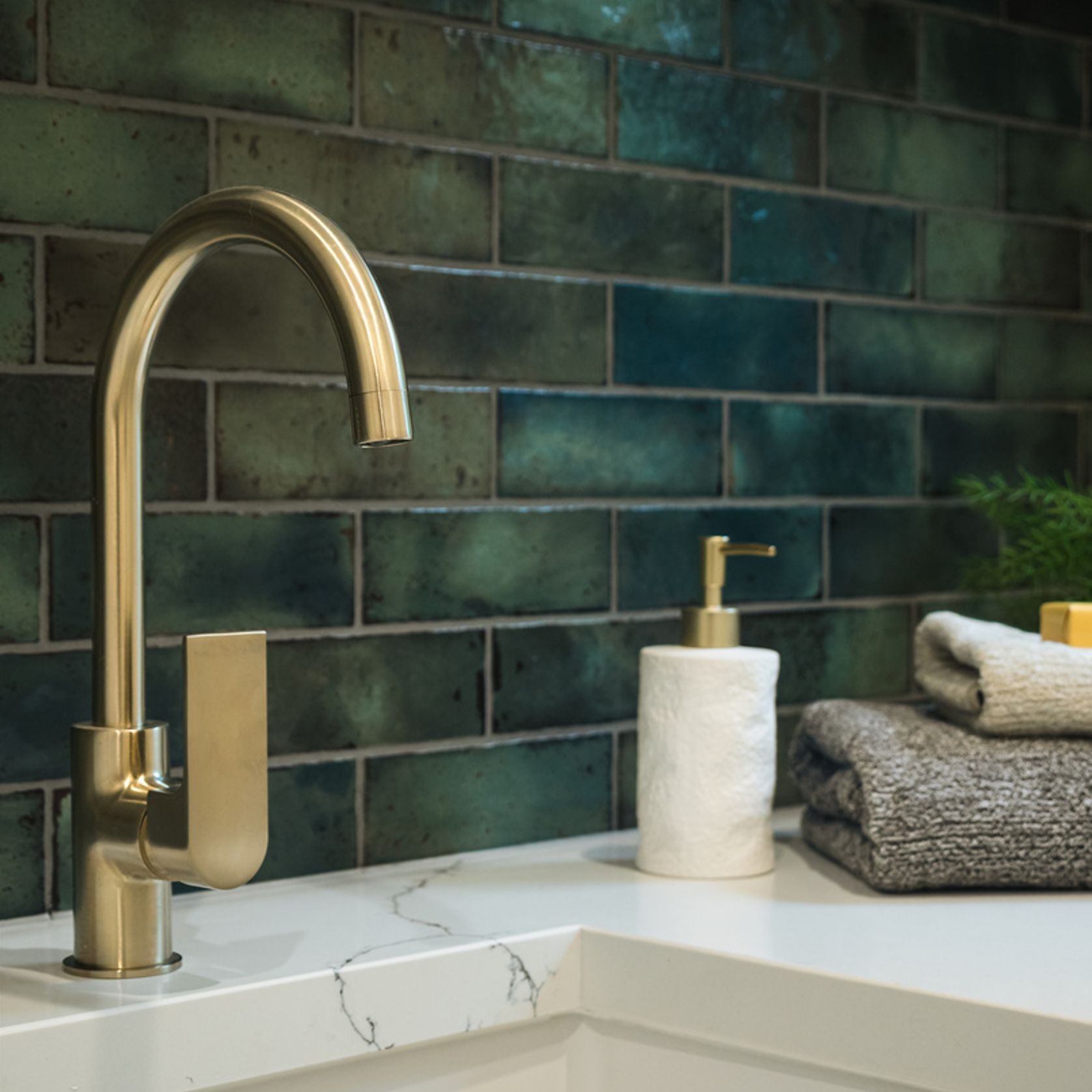 Bianca Kitchen Mixer Gooseneck Spout | Brushed Gold gallery detail image