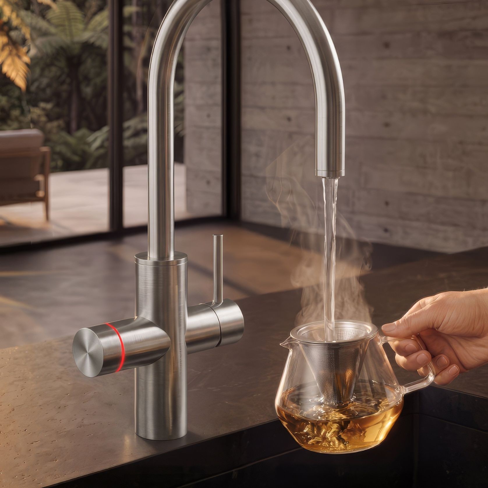 Oli Prism Multifunction Kitchen Mixer Round Spout Brush gallery detail image