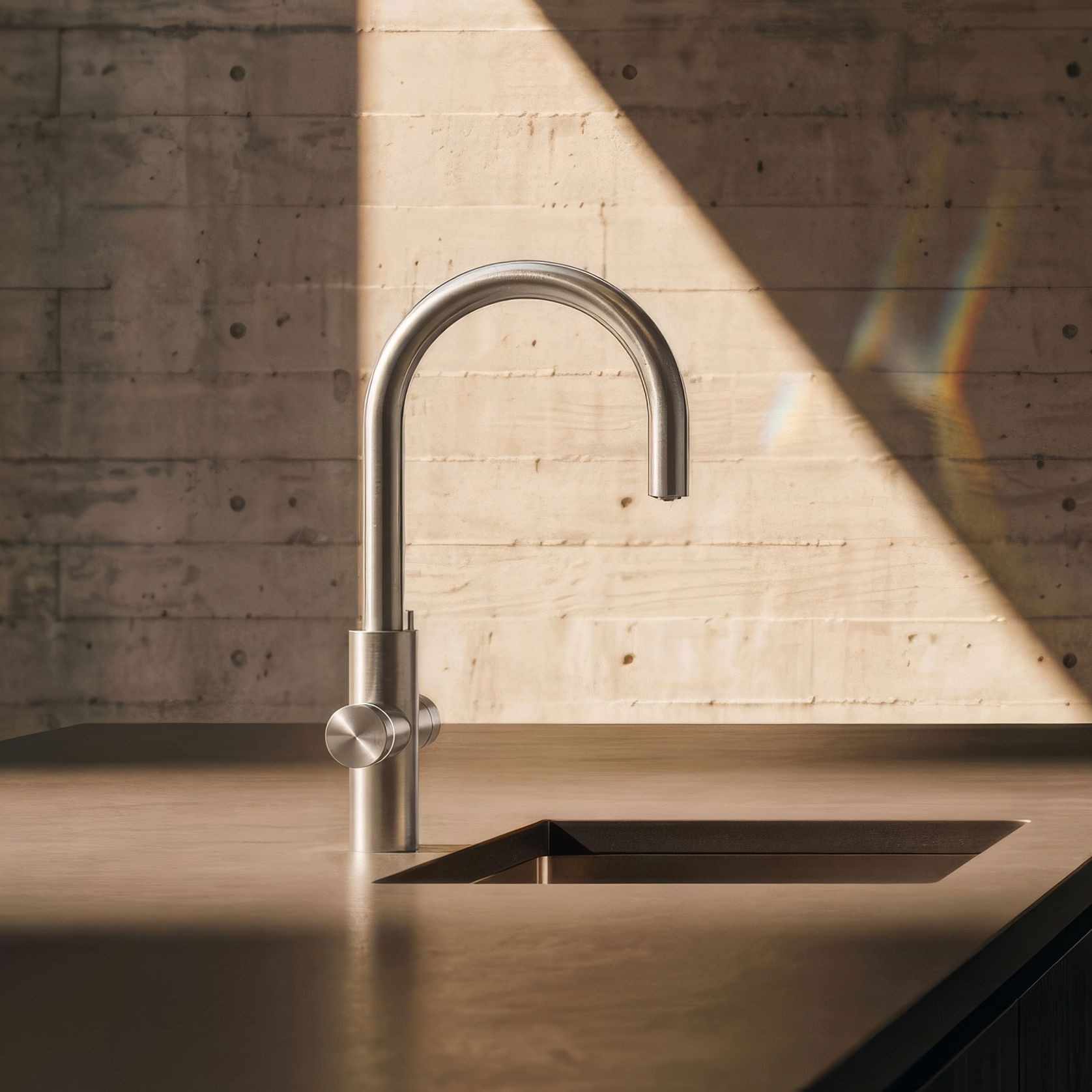 Oli Prism Multifunction Kitchen Mixer Round Spout Brush gallery detail image