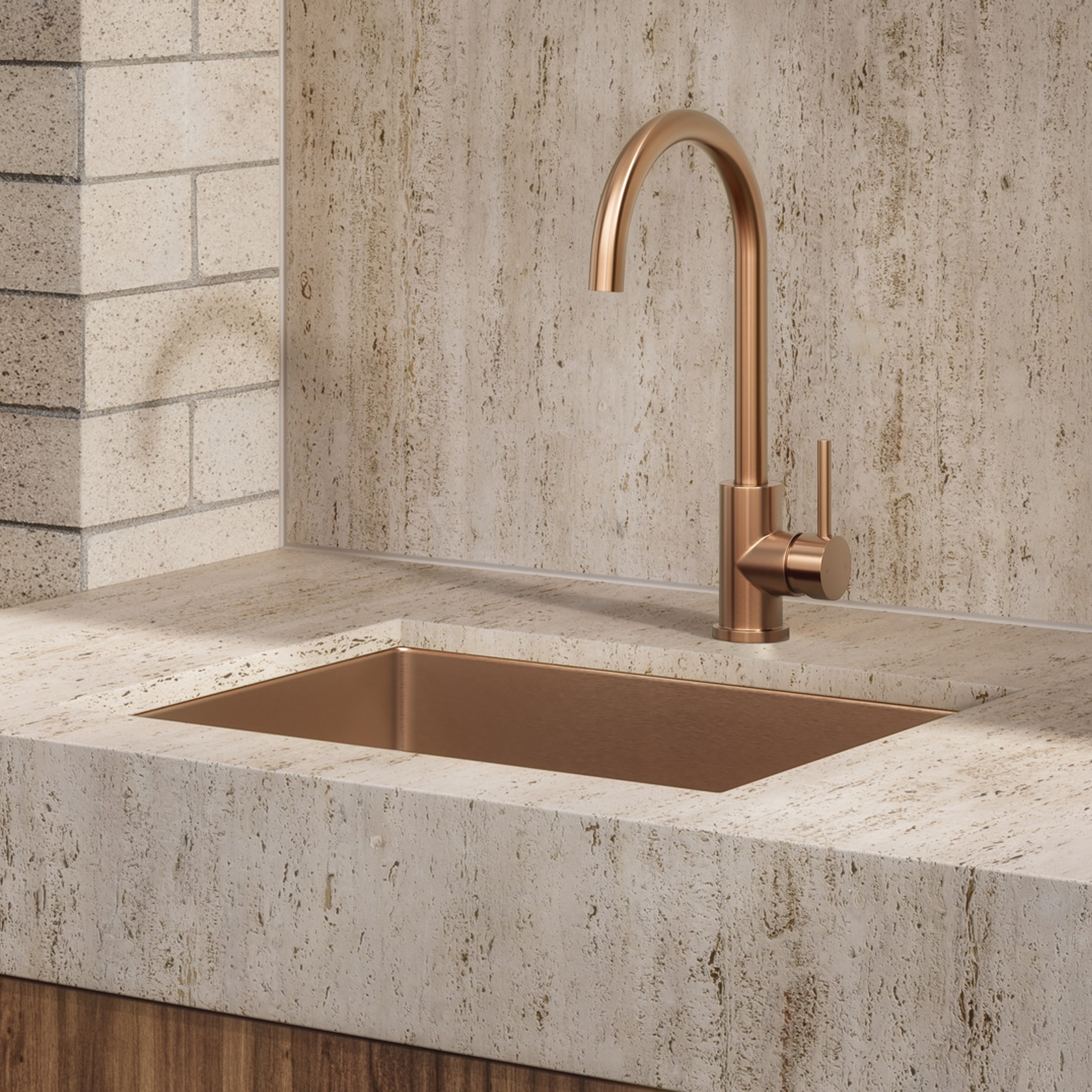Sola Outdoor Kitchen Mixer | Brushed Copper gallery detail image