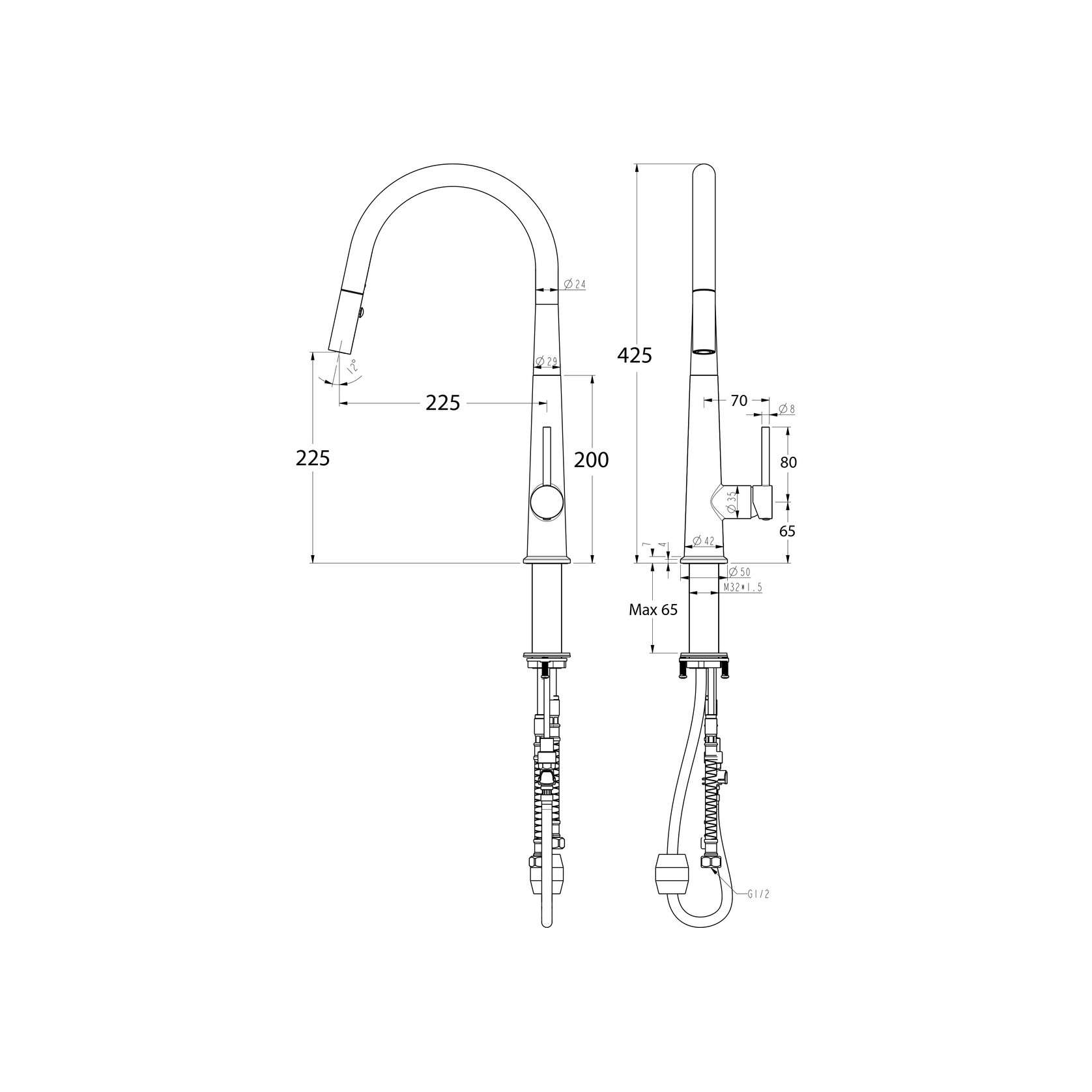 Apollo Pull Out Sink Mixer gallery detail image