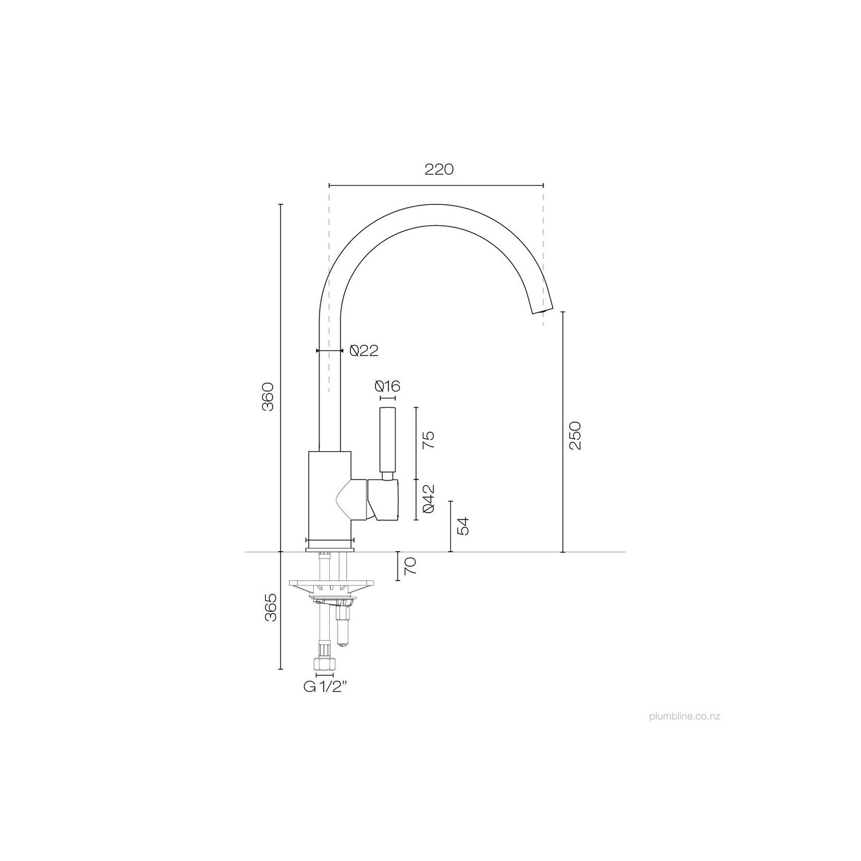 Buddy Pro Kitchen Mixer Round Spout gallery detail image