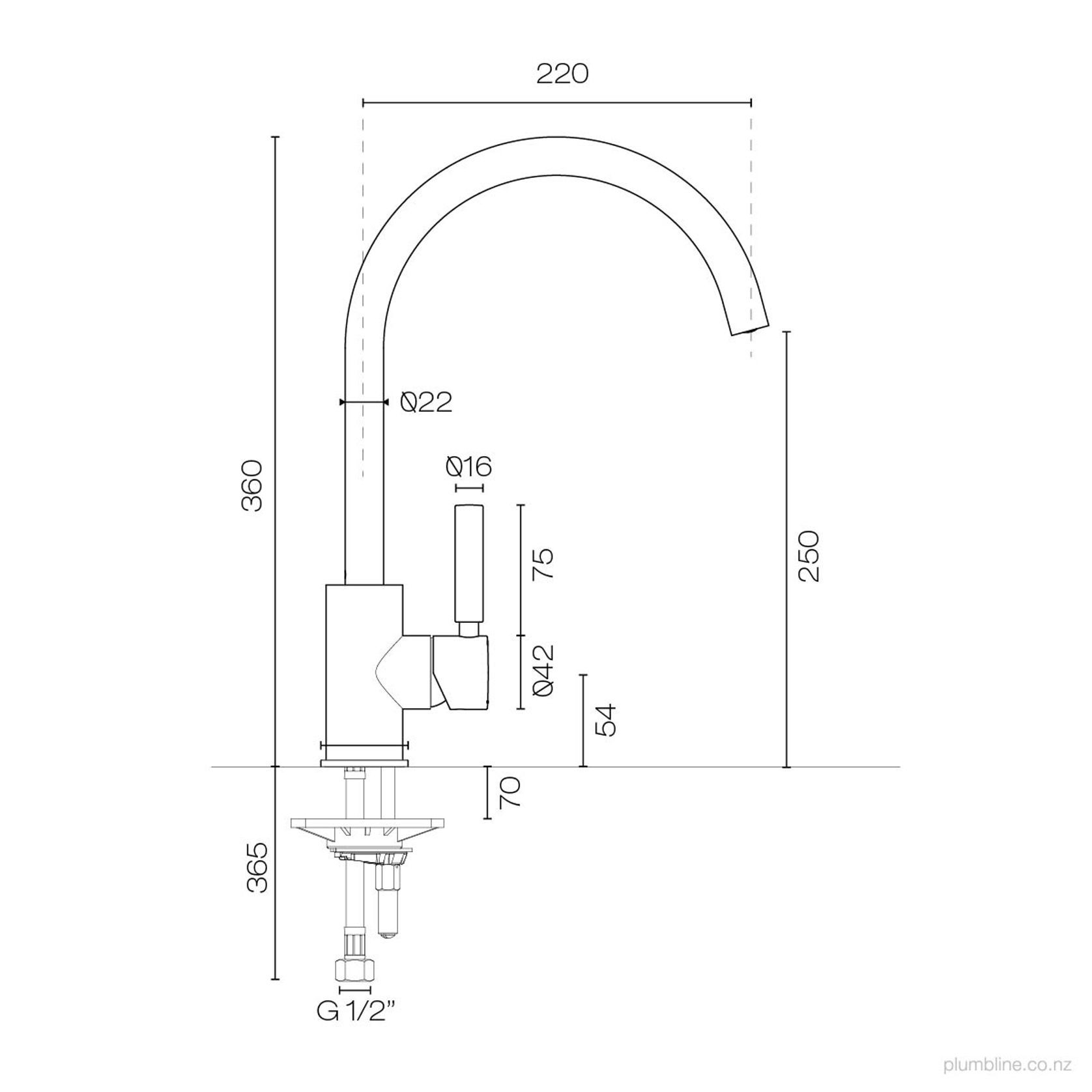 Buddy Pro Kitchen Mixer Round Spout gallery detail image
