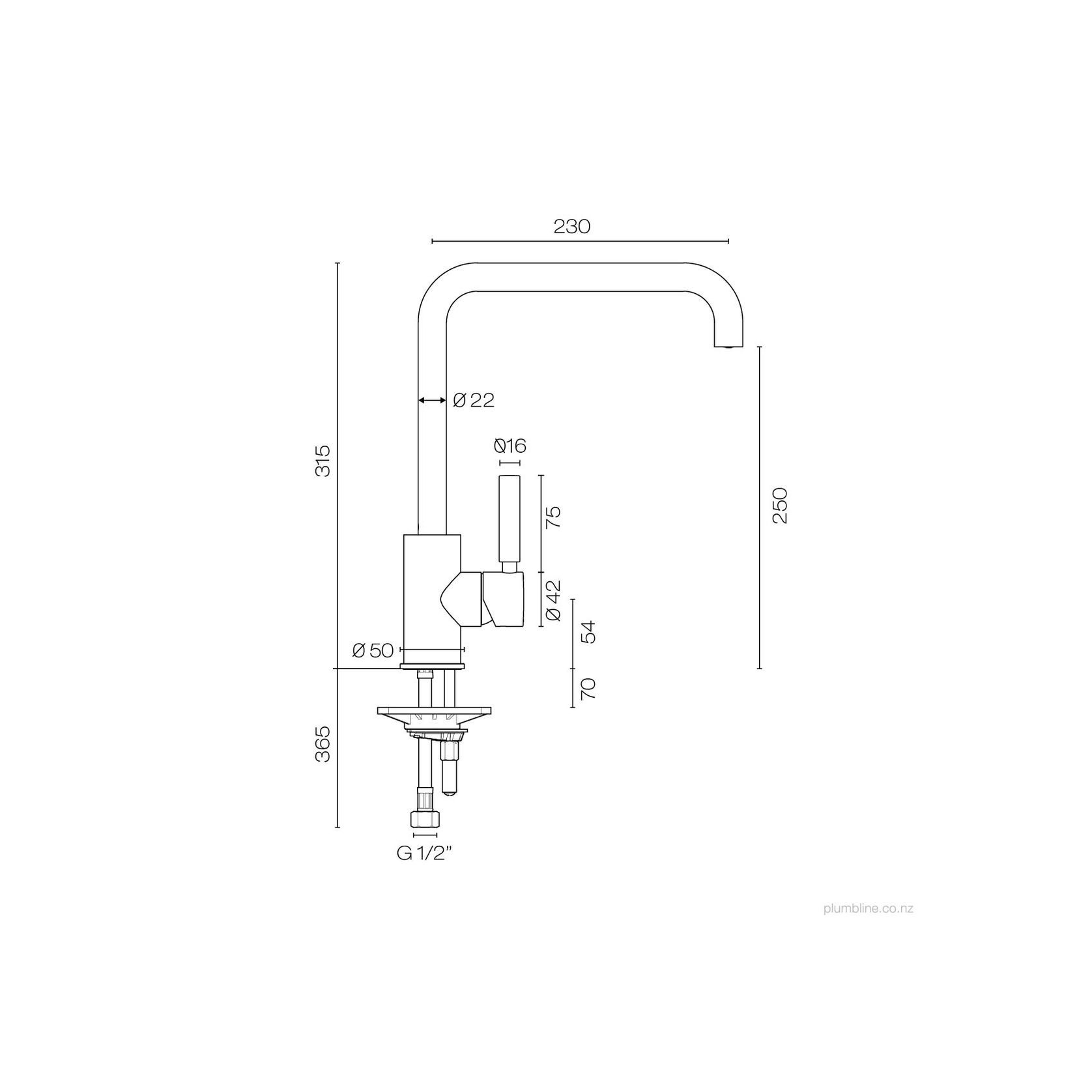 Buddy Pro Kitchen Mixer Square Spout gallery detail image