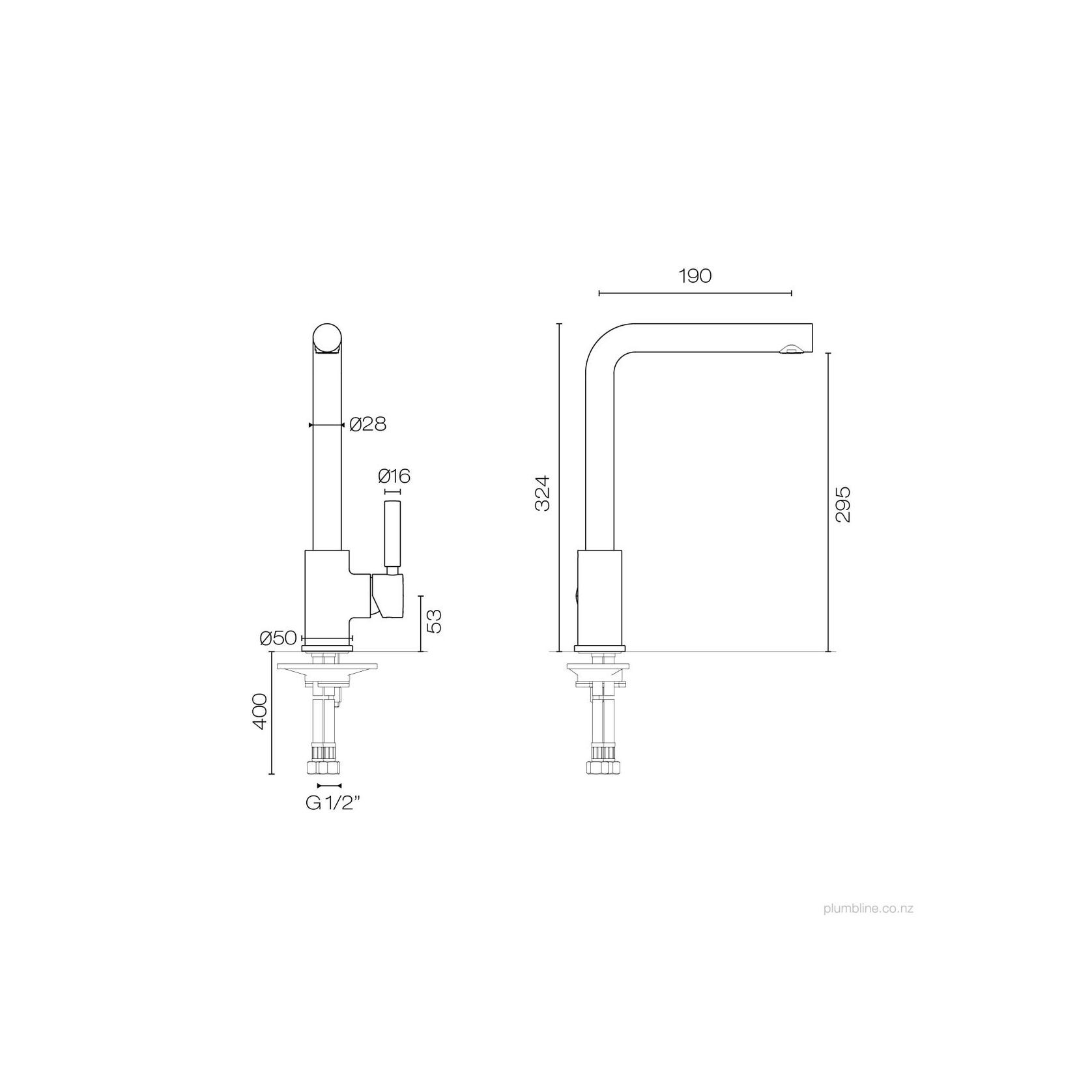 Buddy Pro Kitchen Mixer Straight Spout gallery detail image