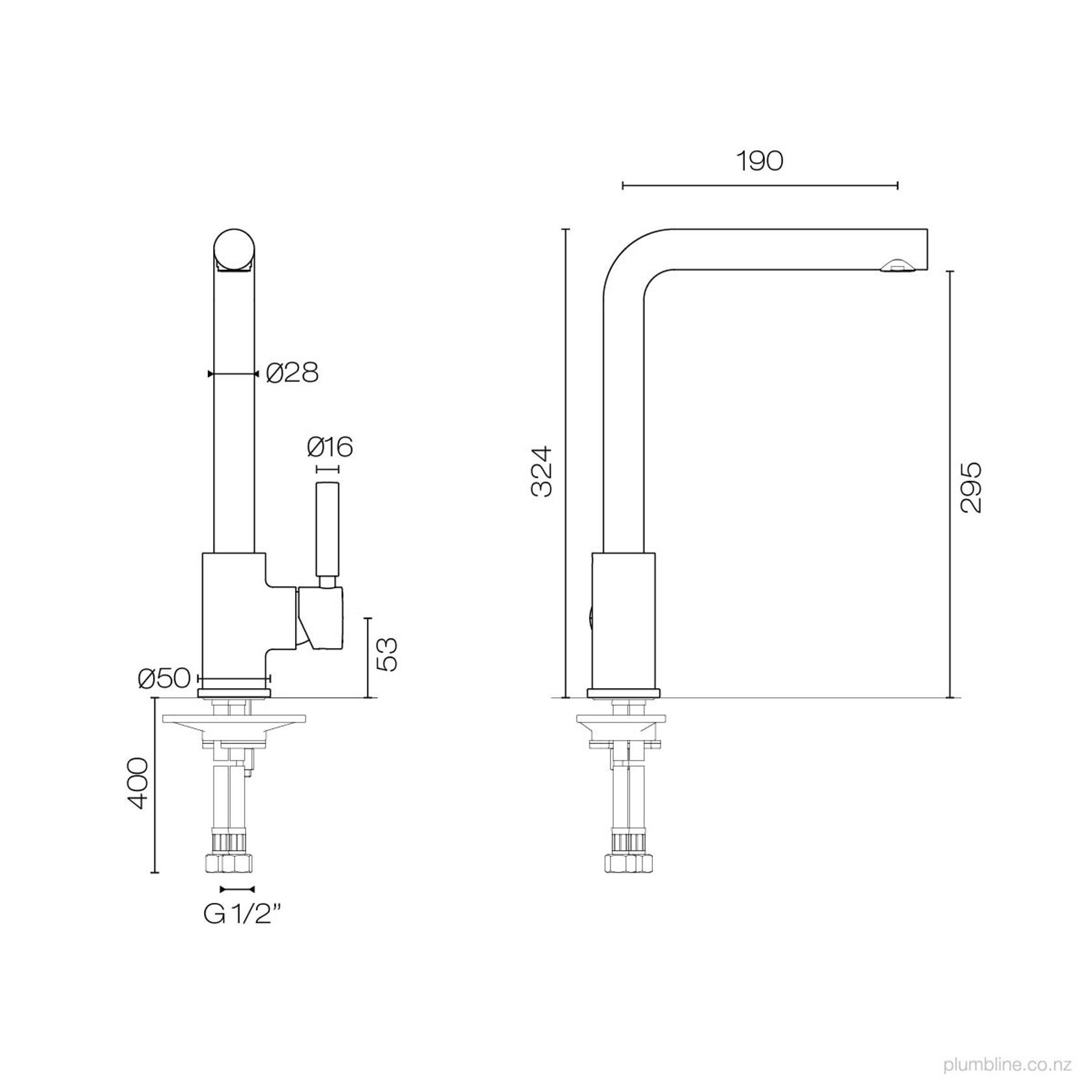 Buddy Pro Kitchen Mixer Straight Spout gallery detail image