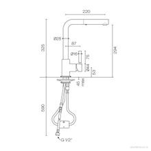 Buddy Pro Kitchen Mixer Straight Spout Pull Out Spray gallery detail image