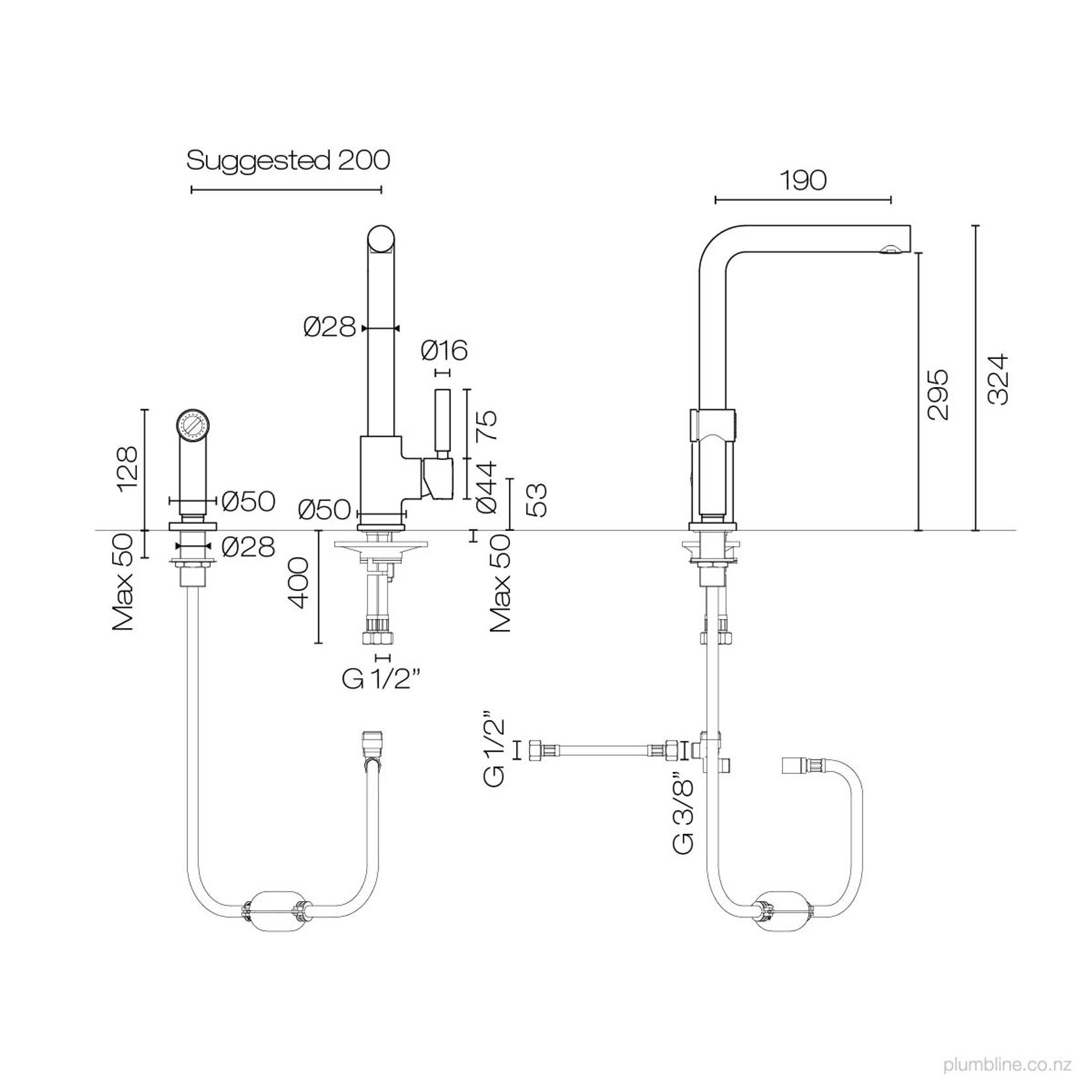 Buddy Pro Kitchen Mixer With Rinse Spray gallery detail image