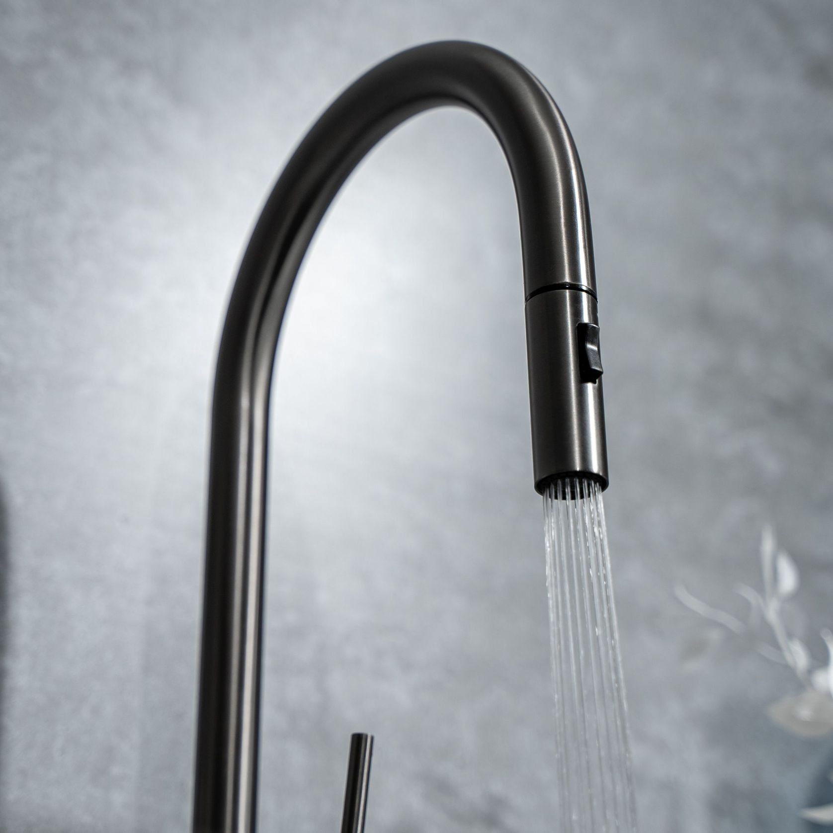 Mira Brushed Gunmetal Pull Out Mixer gallery detail image