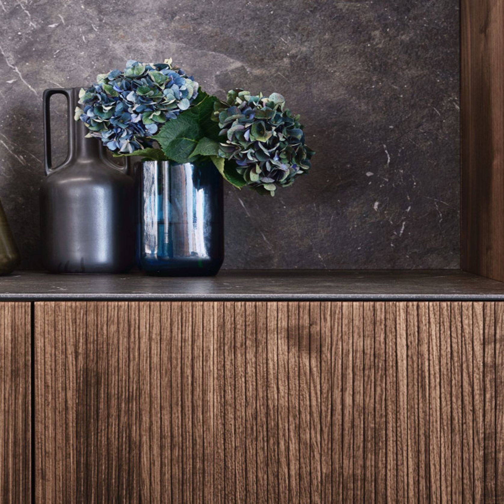 Bossa Walnut Wood Veneer Kitchen Cabinetry gallery detail image