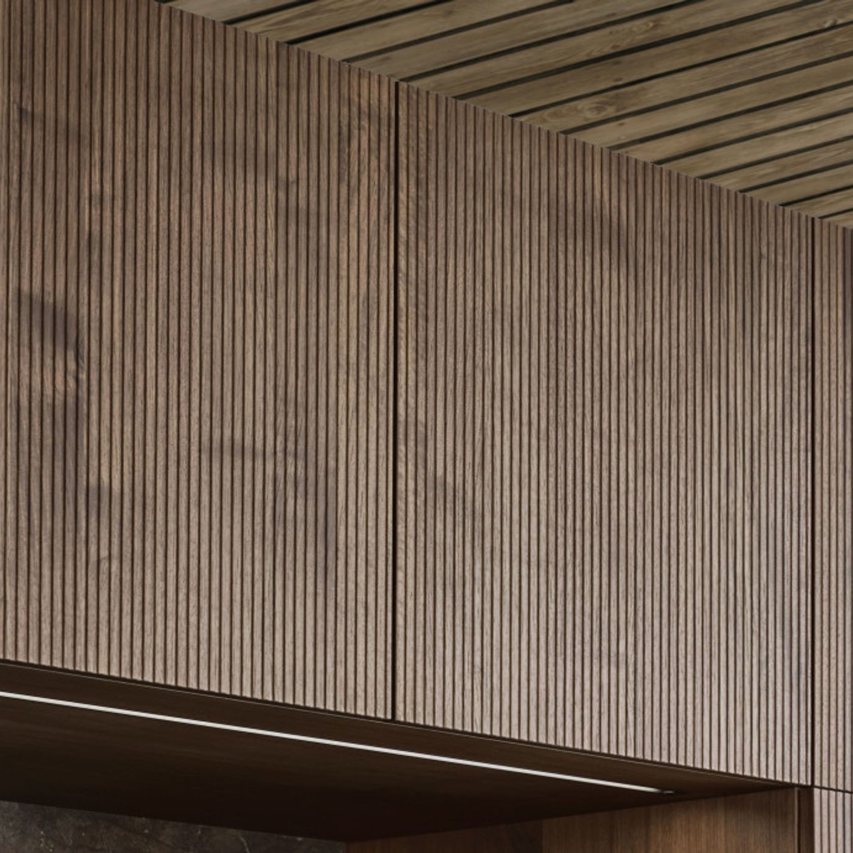 Bossa Walnut Wood Veneer Kitchen Cabinetry gallery detail image