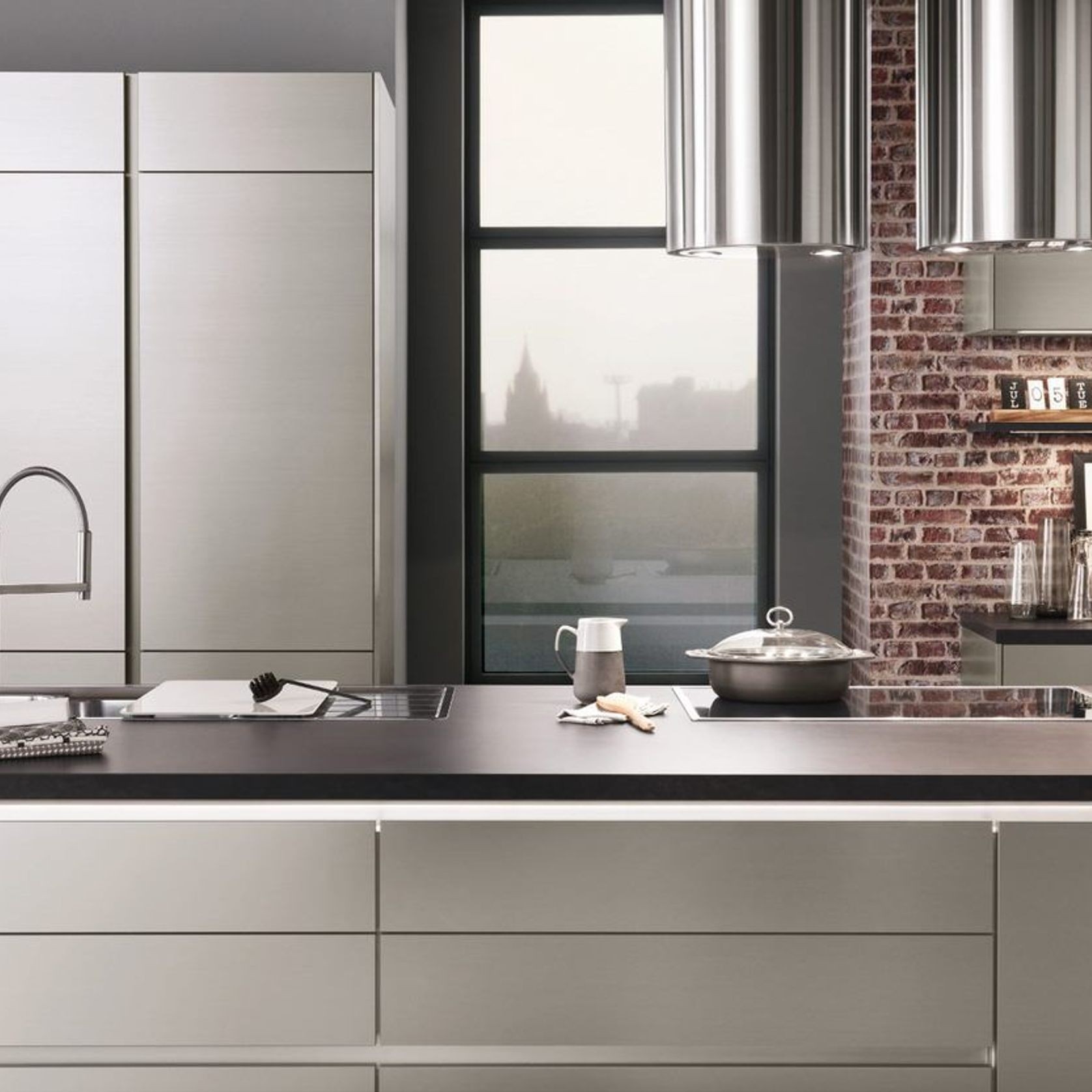 iNox Lacquered Steel-Look Kitchen Cabinetry gallery detail image
