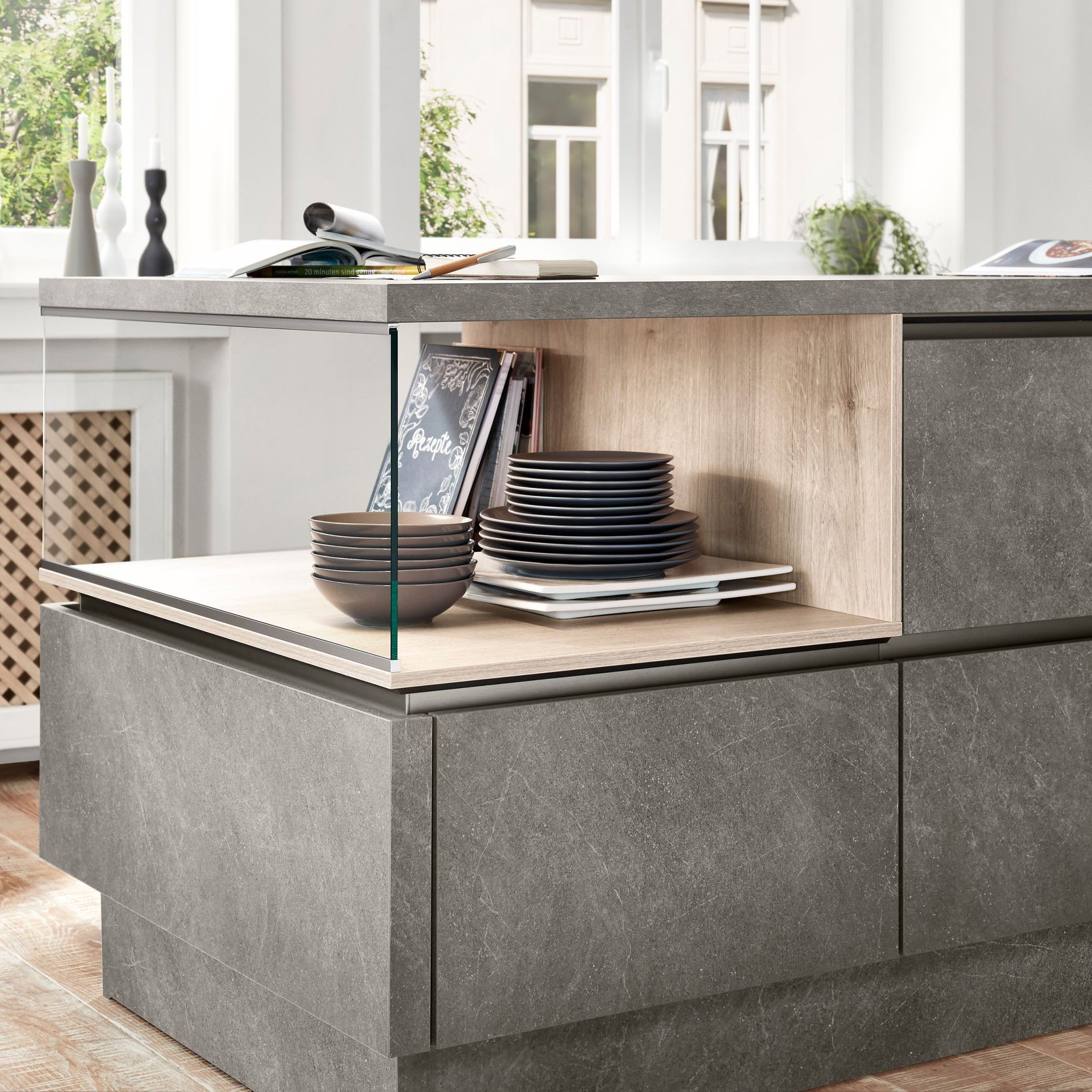 Stone Art Laminate Kitchen Cabinetry gallery detail image