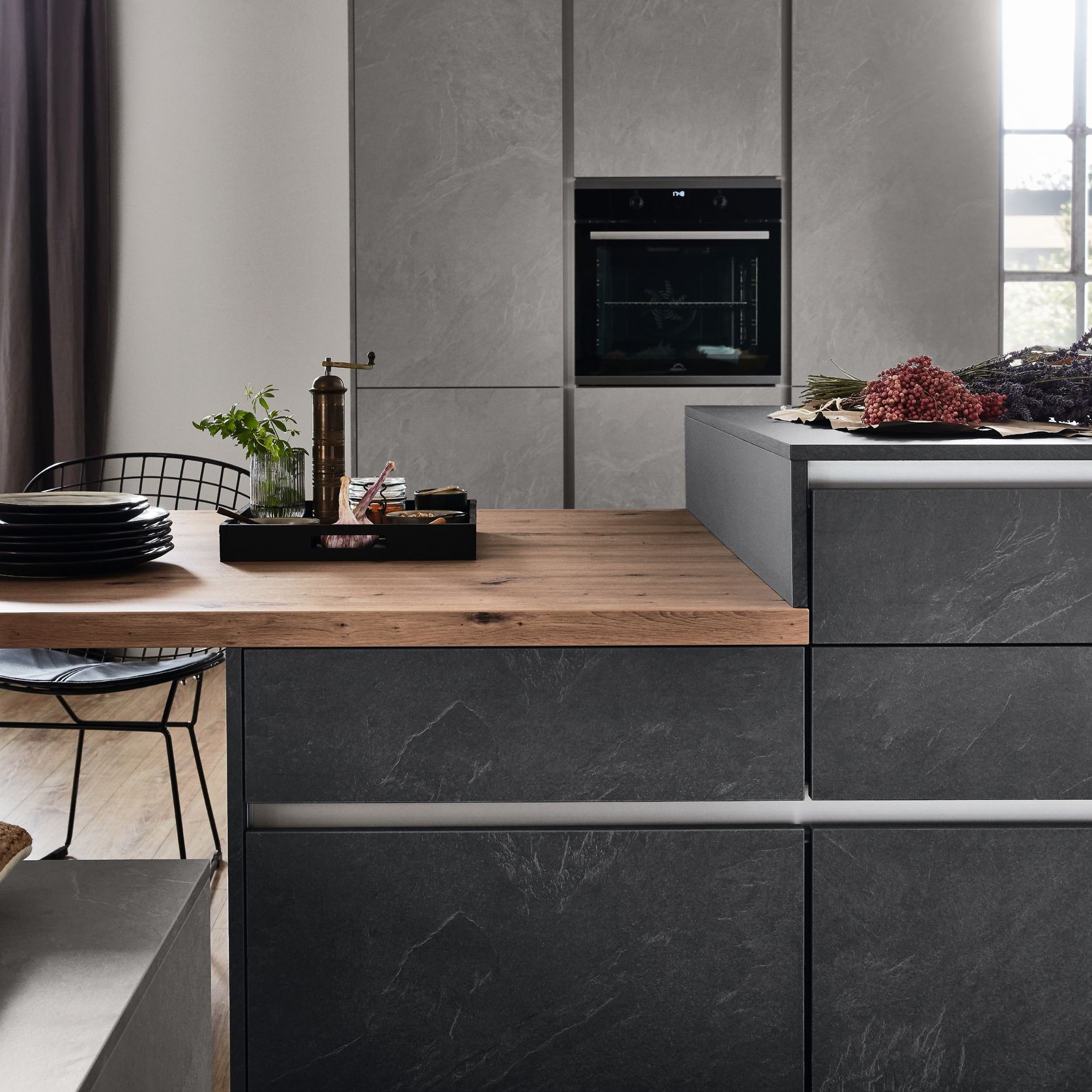 Stone Art Laminate Kitchen Cabinetry gallery detail image