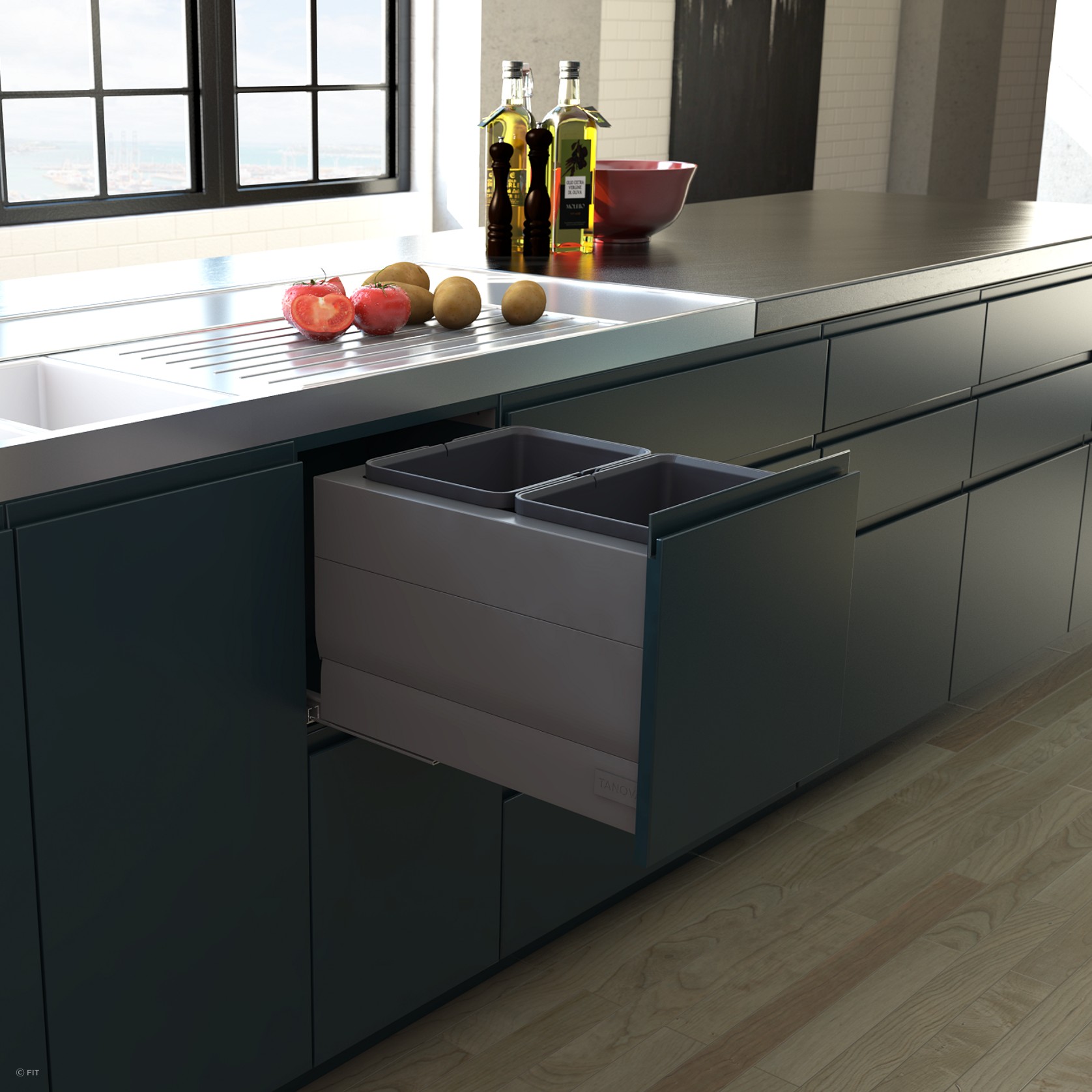 Tanova Designer Series Pull Out Kitchen Bins gallery detail image