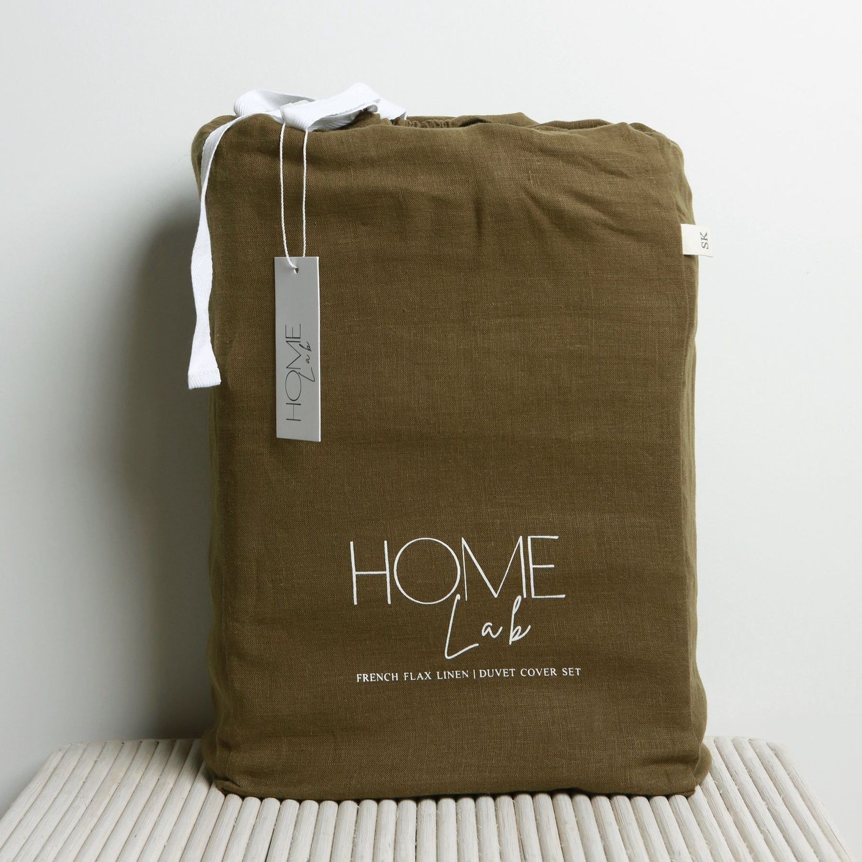 100% French Flax Linen Duvet Cover Set  | Khaki gallery detail image